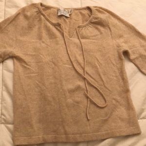 100% cashmere bell sleeve sweater